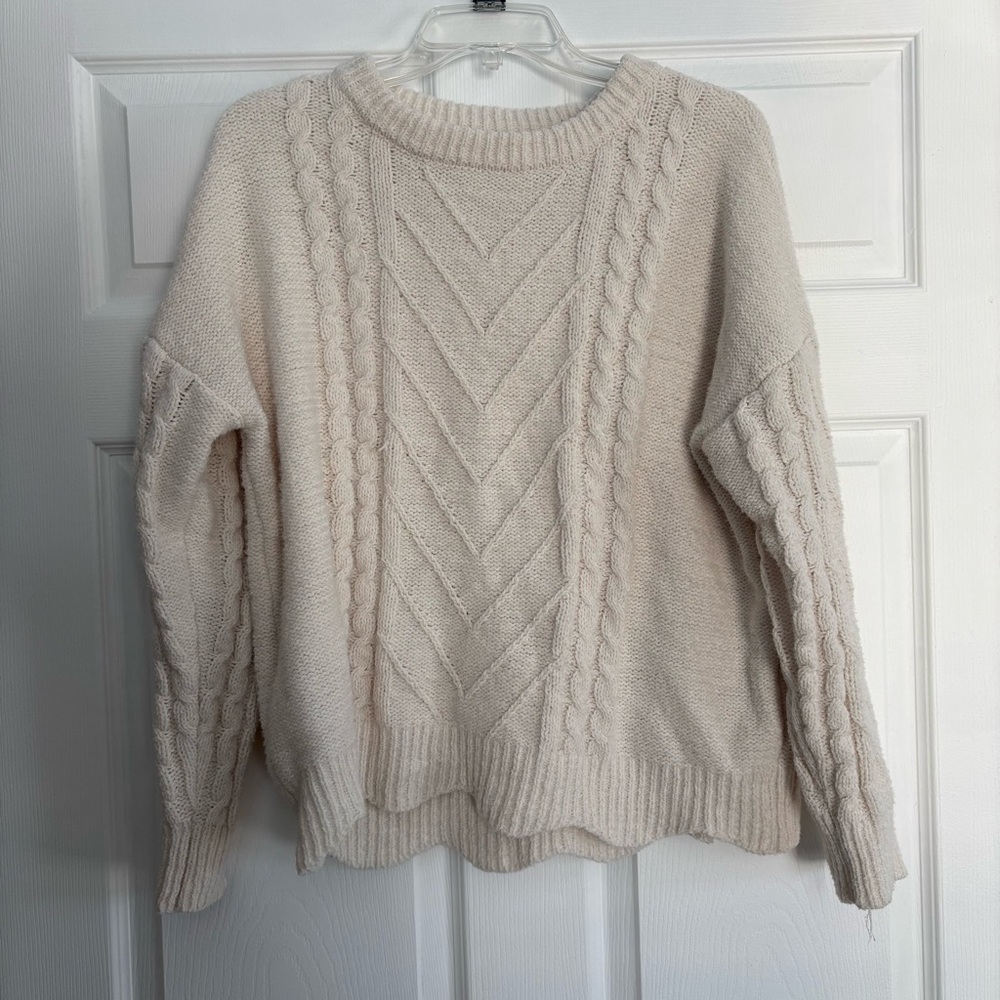 Maurices Cream Cable Knit Sweater